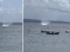 Imagem - Vídeo: nova tromba d'água é registrada no Porto da Barra