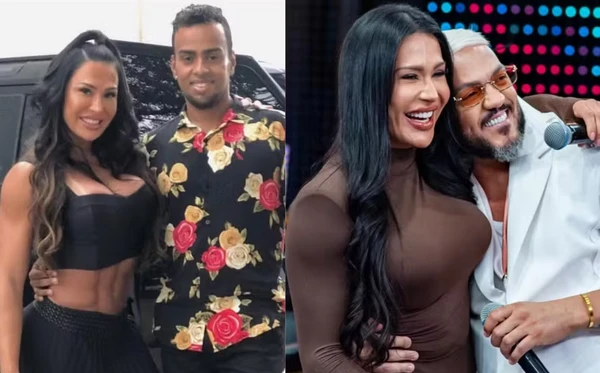 Gracyanne ao lado de Juliano Silva Carvalho e de Belo