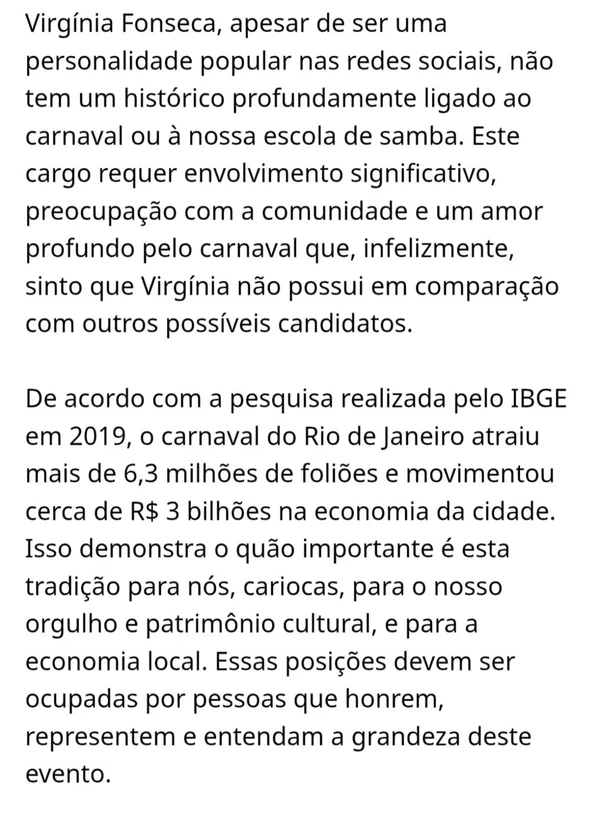 Abaixo-assinado contra Virginia Fonseca na Grande Rio por Reprodução 