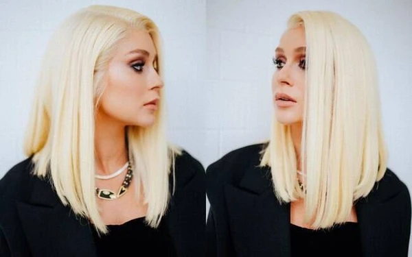 Marina Ruy Barbosa Peruca loira platinada (2019) por  Reprodução/Instagram