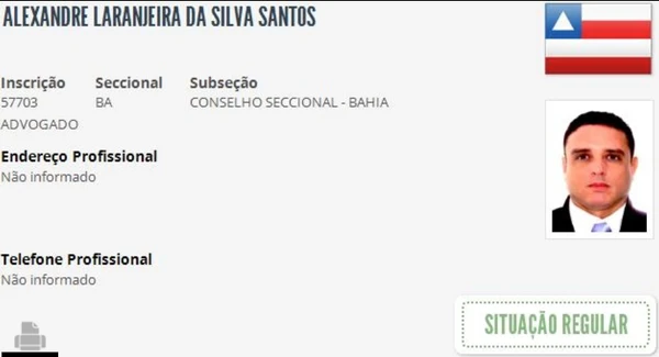 Registro da OAB do advogado  por OAB 