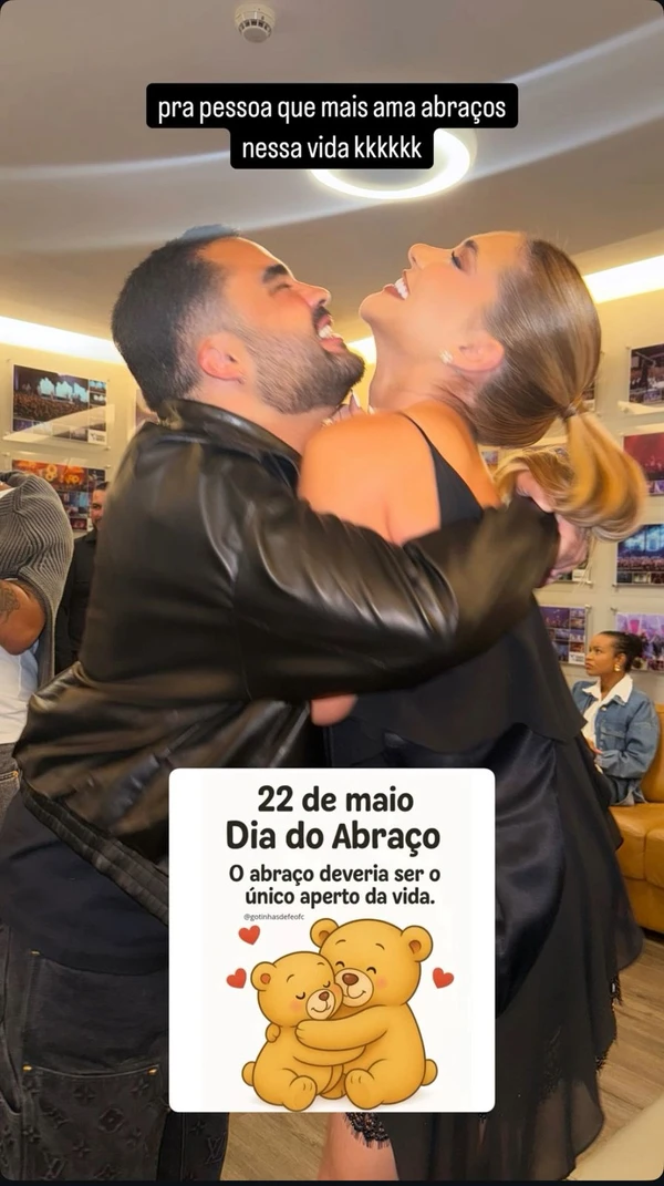 Lucas Guedez faz homenagem à Virginia no Dia do Abraço por Reprodução