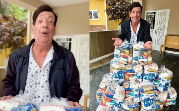Beiçola agradece Tatá Werneck por doação  para o Retiro dos Artistas