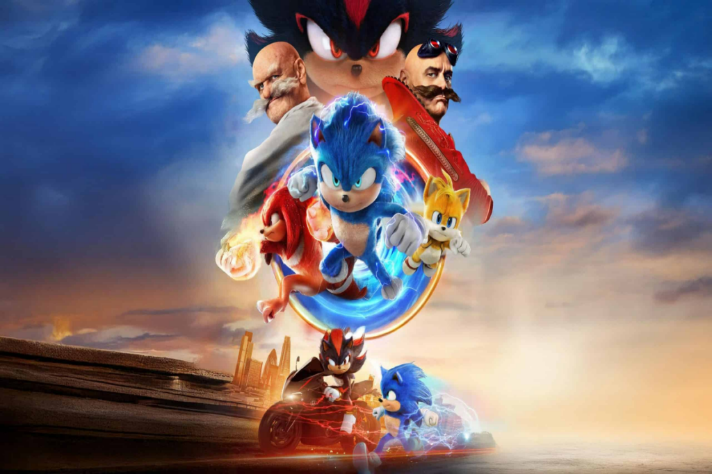 Em “Sonic 3”, o ouriço enfrenta o Dr. Robotinik e o Shadow (Imagem: Reprodução digital | PARAMOUNT PICTURES)