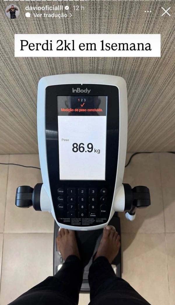 Davi exibe perda de peso por Reprodução