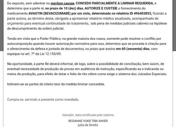 Justiça determinou que Planserv custeasse medicamento para servidora por Acervo judicial