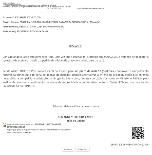Justiça recusou pedido de ampliação do prazo feito pelo Planserv por Acervo judicial