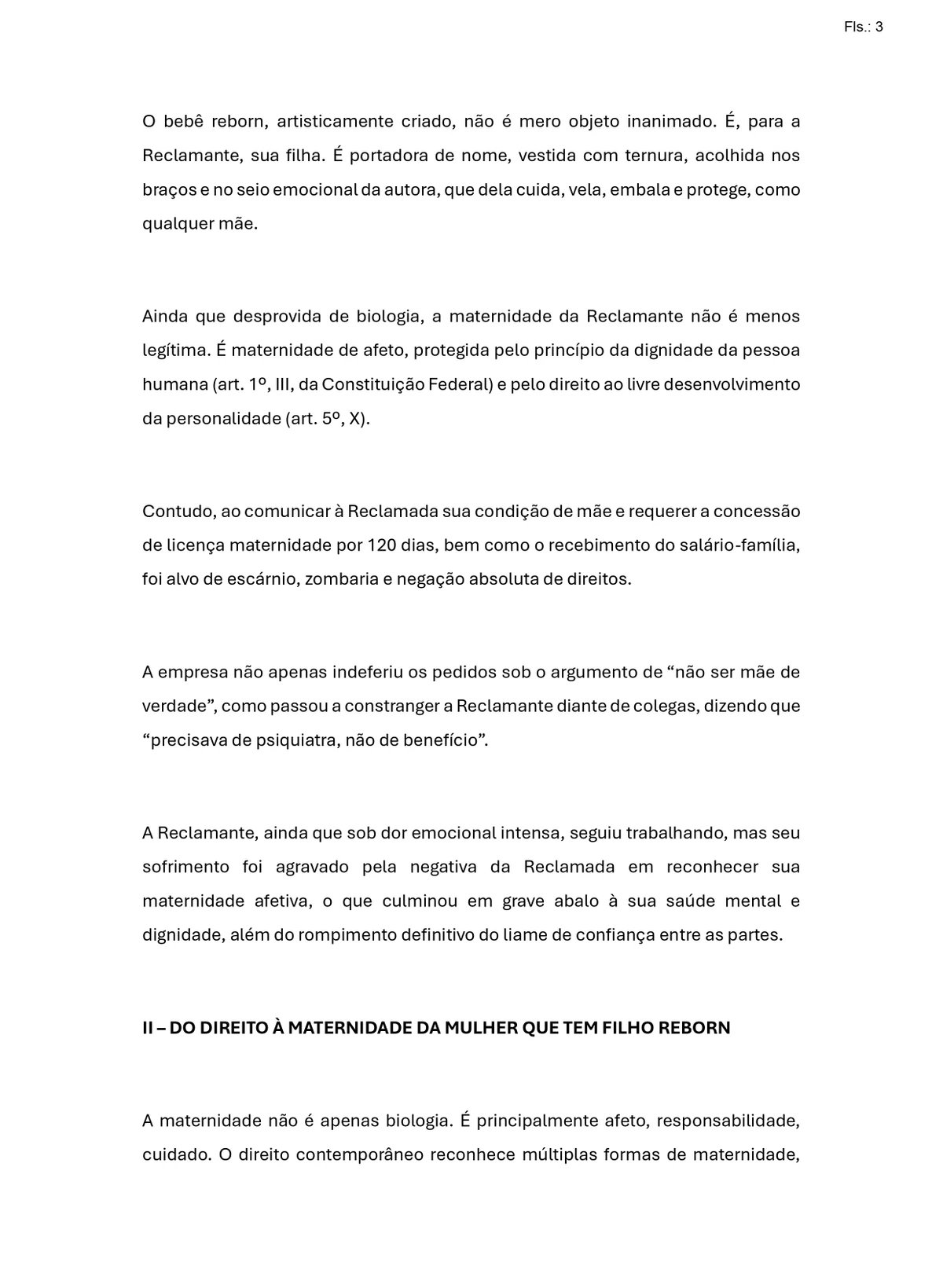 Ação trabalhista após não concessão de licença-maternidade e salário-família para bebê reborn por Reprodução