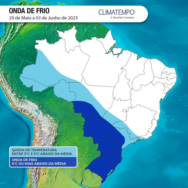 Onde onda de frio vai se espalhar