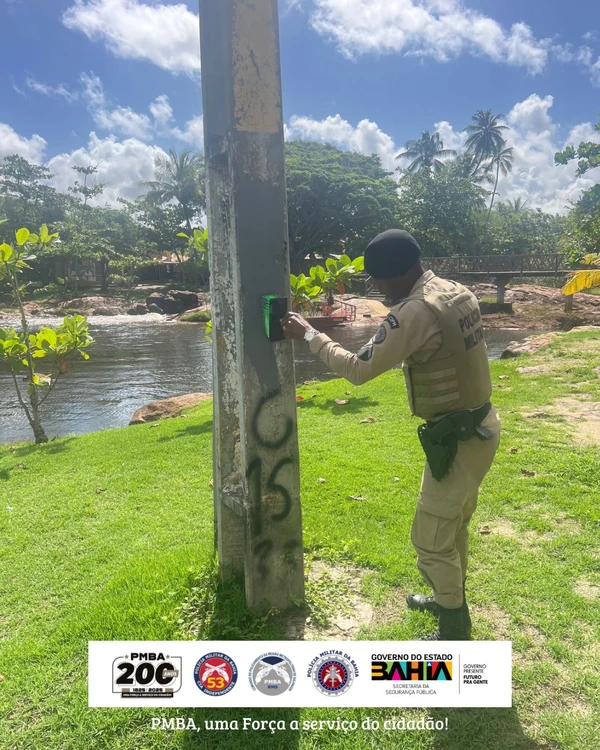 Policiais apagam inscrições de facção em Mata de São João por 53ª CIMP