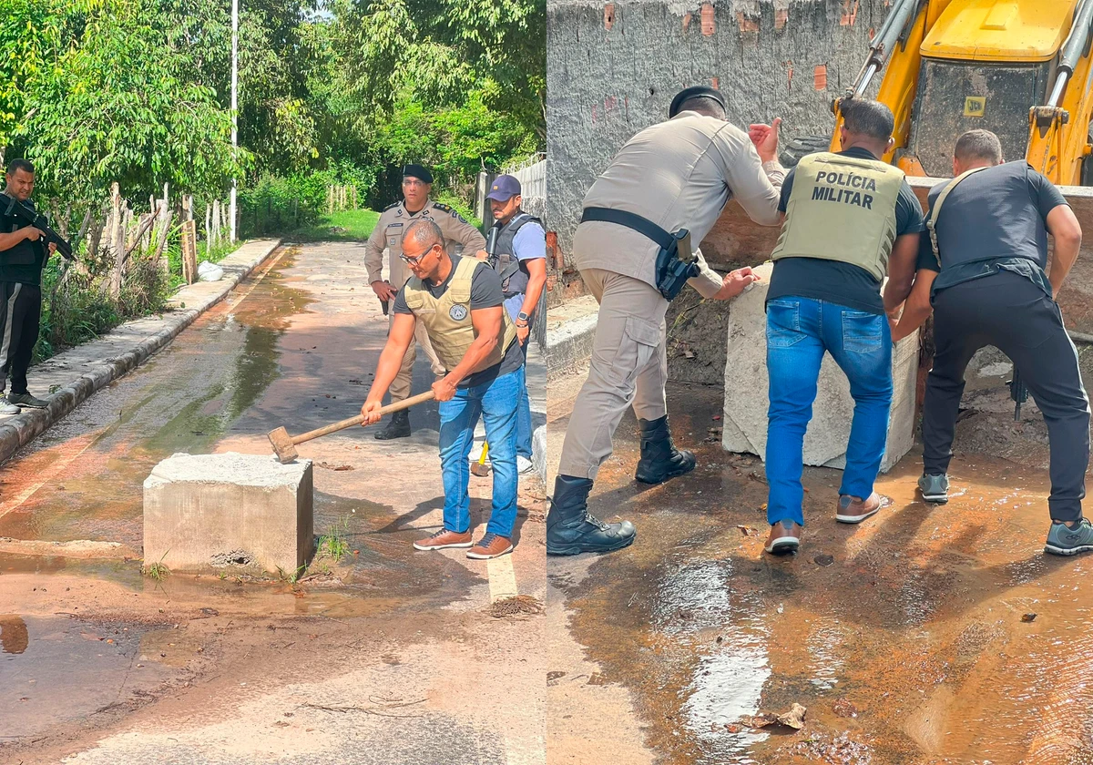 Policiais da 53ª CIMP desmontam barreira do tráfico em Mata de São João 