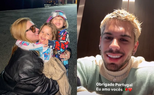Virginia com as filhas no Brasil; Zé Felipe antes de show em Portugal