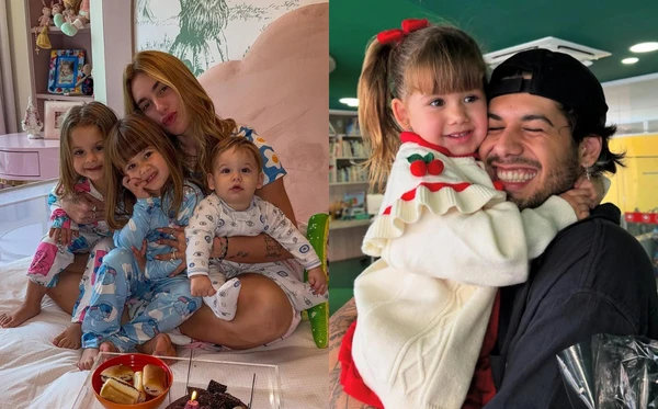 Virginia e Zé Felipe com os filhos