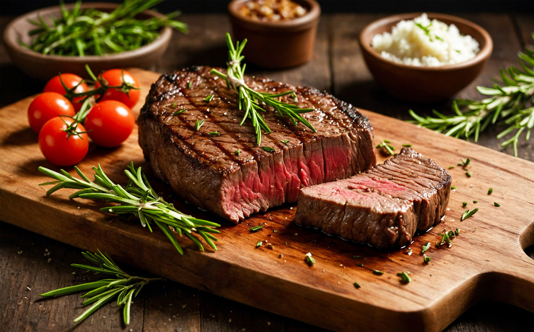 No almoço, uma carne boa com uma salada caprichada por Shutterstock