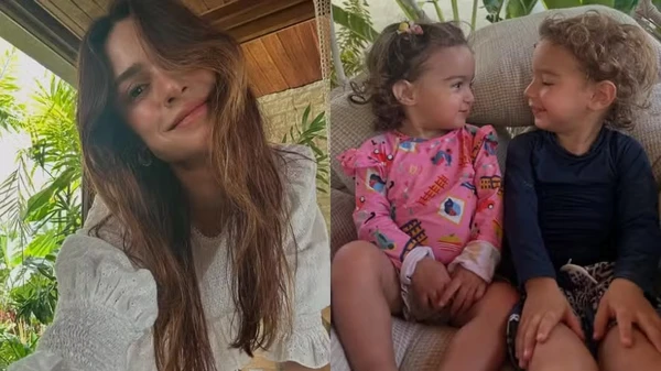 Thaila Ayala e seus filhos  