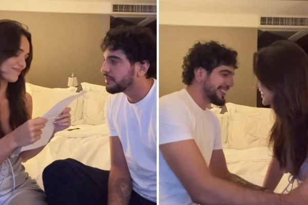 Rafa Kalimann e Nattan em vídeo de anuncio da gravidez