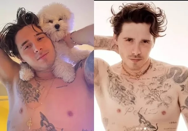 Brooklyn Beckham cobriu tatuagem dedicada à mãe com buquê de flores por  Reprodução/Instagram