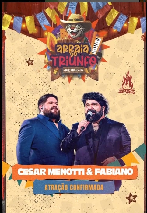 Cesar Menotti e Fabiano foram confirmados na festa por Reprodução