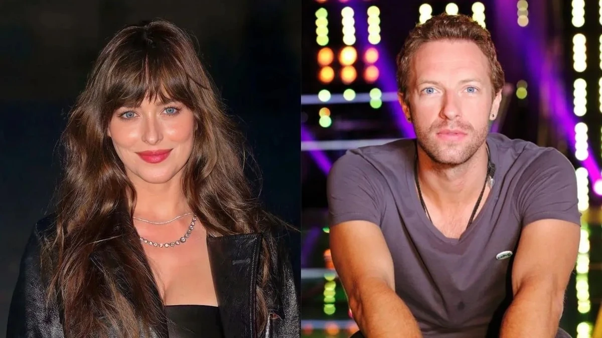 Dakota Johnson e Chris Martin por Divulgação 