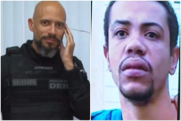 Foto do delegado Thiago Costa (esquerda) era usada pelo suspeito, Edson Junior