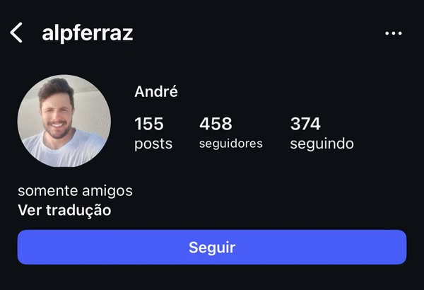 André Ferraz é extremamente discreto nas redes sociais