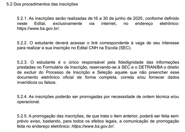 Edital dá detalhes do processo  por Detran 