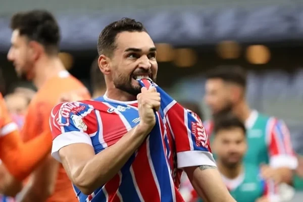 Em 2021, Gilberto marcou 18 gols e deu 5 assistências nos 32 primeiros jogos que fez na temporada por Felipe Oliveira/EC Bahia