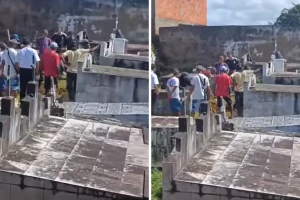 Família cava sepultura de bebê de 11 meses 