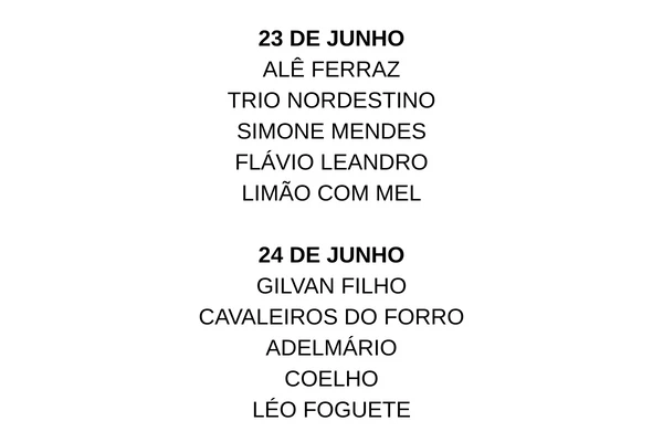 Ordem de apresentação do São João de Amargosa por Reprodução