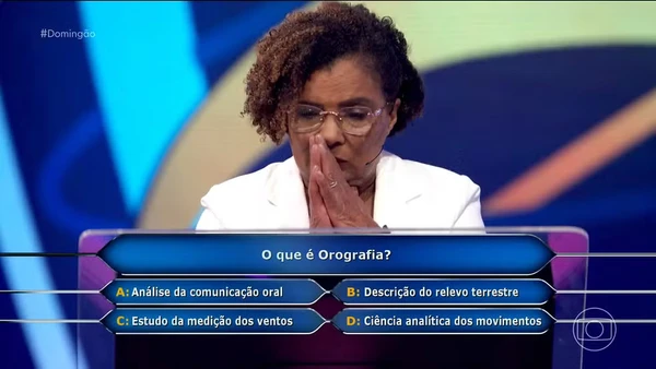 Pergunta que fez participante desistir neste domingo (8)) por Reprodução / TV Globo