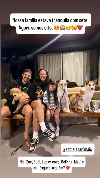 Sabrina Sato e Nicolas Prattes apresentam novo membro da família