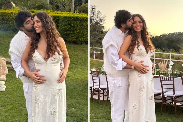 Rafa Kalimann e Nattan em chá revelação