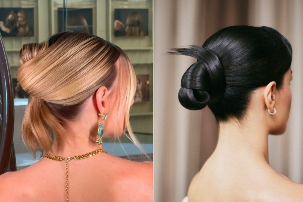 O coque torcido tem uma estética sofisticada com ar natural (Imagem: Reprodução do Instagram | @o.le.oni)