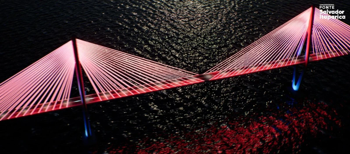 Ponte iluminada por Divulgação