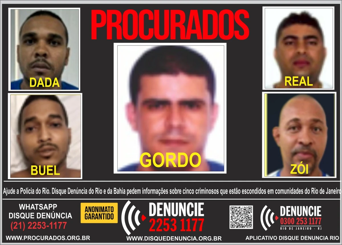 Foragidos baianos estariam escondidos no Rio