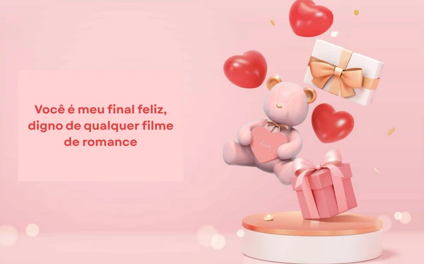 Mensagem de Dia dos Namorados por Montagem sobre imagem do Shutterstock