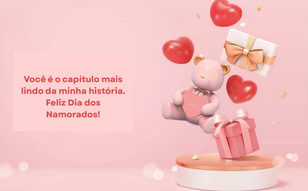 Mensagem de Dia dos Namorados por Montagem sobre imagem do Shutterstock
