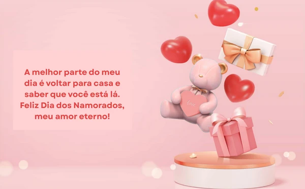 Mensagem de Dia dos Namorados por Montagem sobre imagem do Shutterstock