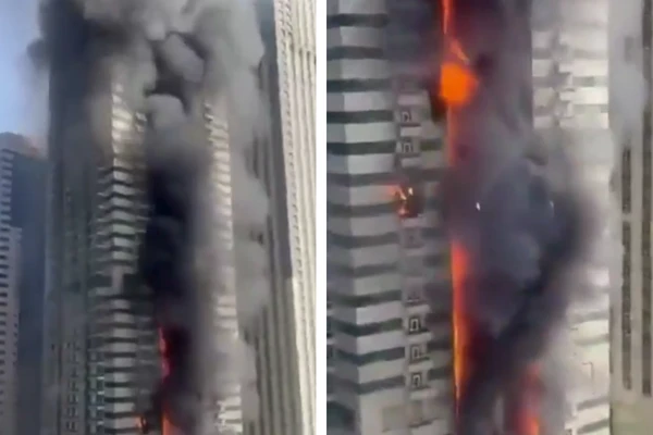 Incêndio em prédio na Marina de Dubai começou ainda na sexta-feira (13)