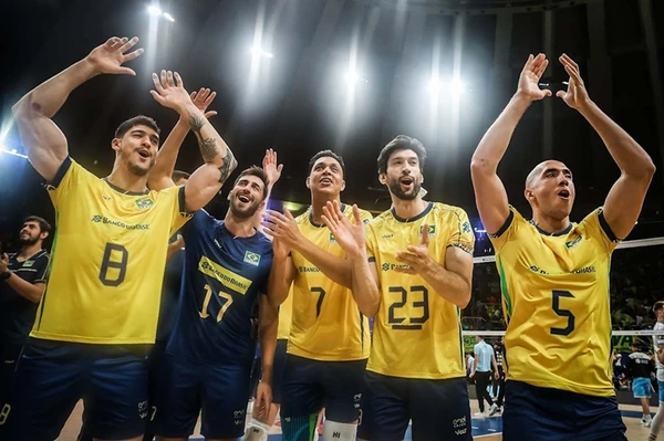 Brasil vence a Eslovênia por 3 sets a 0 em partida pela Liga das Nações de Vôlei por Divulgação/Fivb