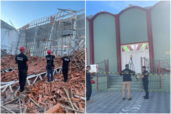 Teto de igreja cedeu