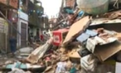 Desabamento no Uruguai por Reprodução/TV Bahia