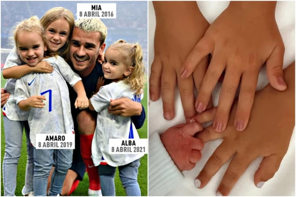 Griezmann e os filhos