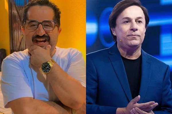 Humorista Bolachinha despencou do alçapão em programa da Record por Reprodução/Redes Sociais 