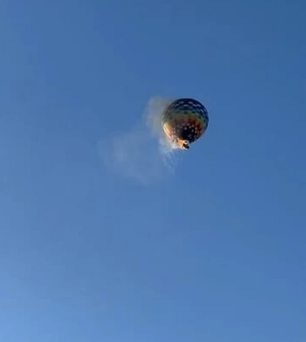 Balão pega fogo e cai em SC com 21 pessoas a bordo