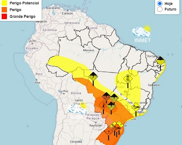 Aviso de alerta amarelo para baixa umidade no país