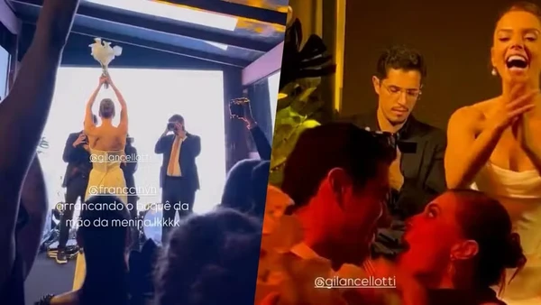 Giovanna Lancellotti lança o buquê em festa de casamento por Reprodução/Instagram      
