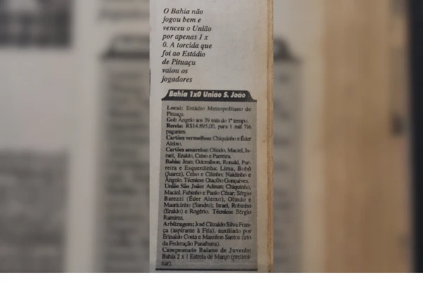 Bahia 1 x 0 União São João pela Série A de 1995  por Arquivo Correio