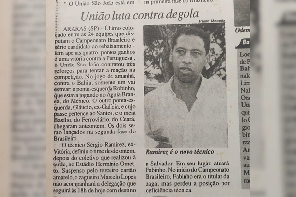 Bahia 1 x 0 União São João pela Série A de 1995  por Arquivo Correio
