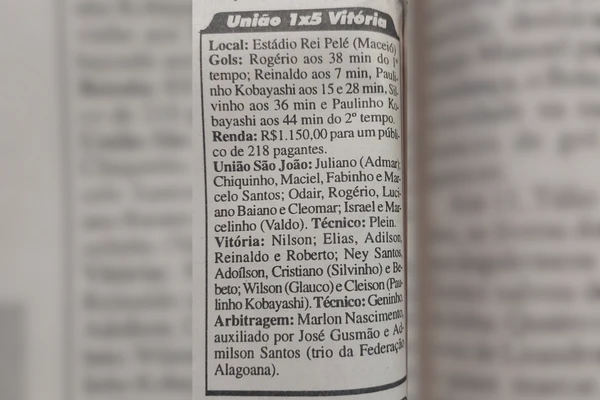 União São João 1 x 5 Vitória pela Série A de 1995 por Arquivo CORREIO 